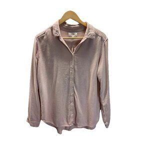 Xirena Textured Pink Button Down Shirt Career Minimalist USA‎ Size M